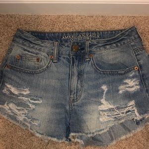 Mid rise size 2 american eagle jean shorts